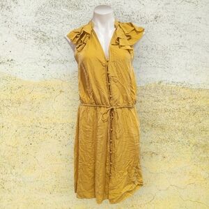 Ann Taylor LOFT Women's Size 8 Casual Yellow Silk Dress